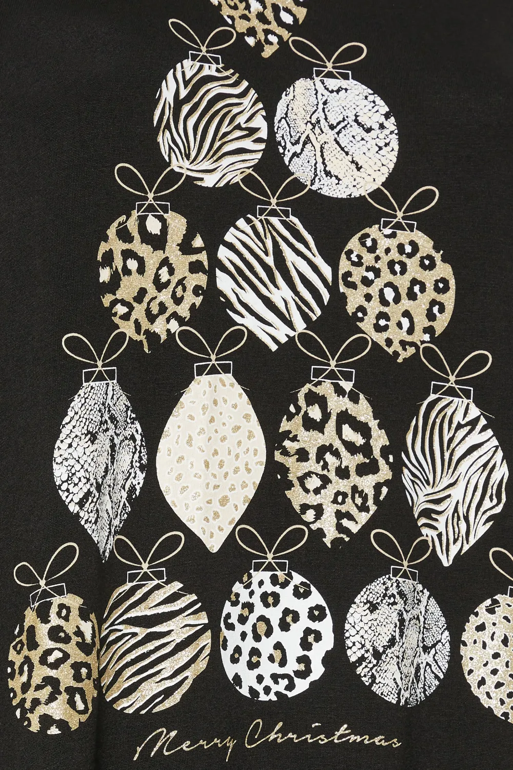 复制YOURS Curve Black 'Merry Gonkmas' Sequin Embellished Christmas Top