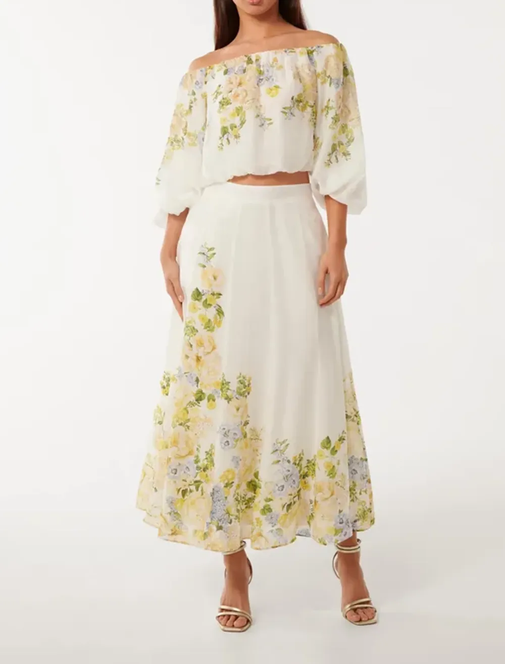 Off Shoulder Floral Tops