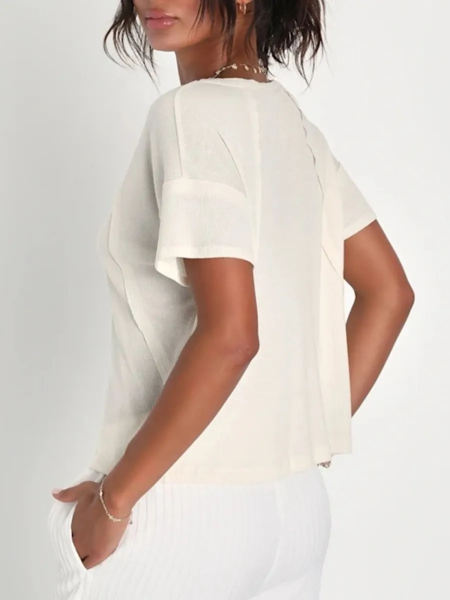 Loose Fit V-Neck Top