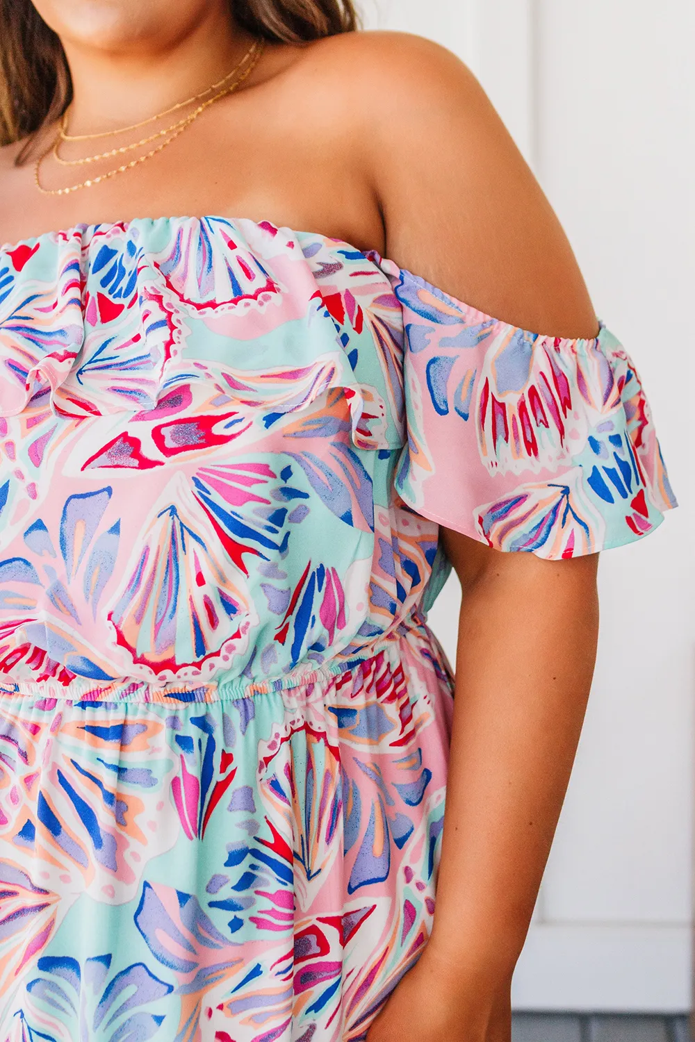 Simple Loose Temperament Pink Floral Dress