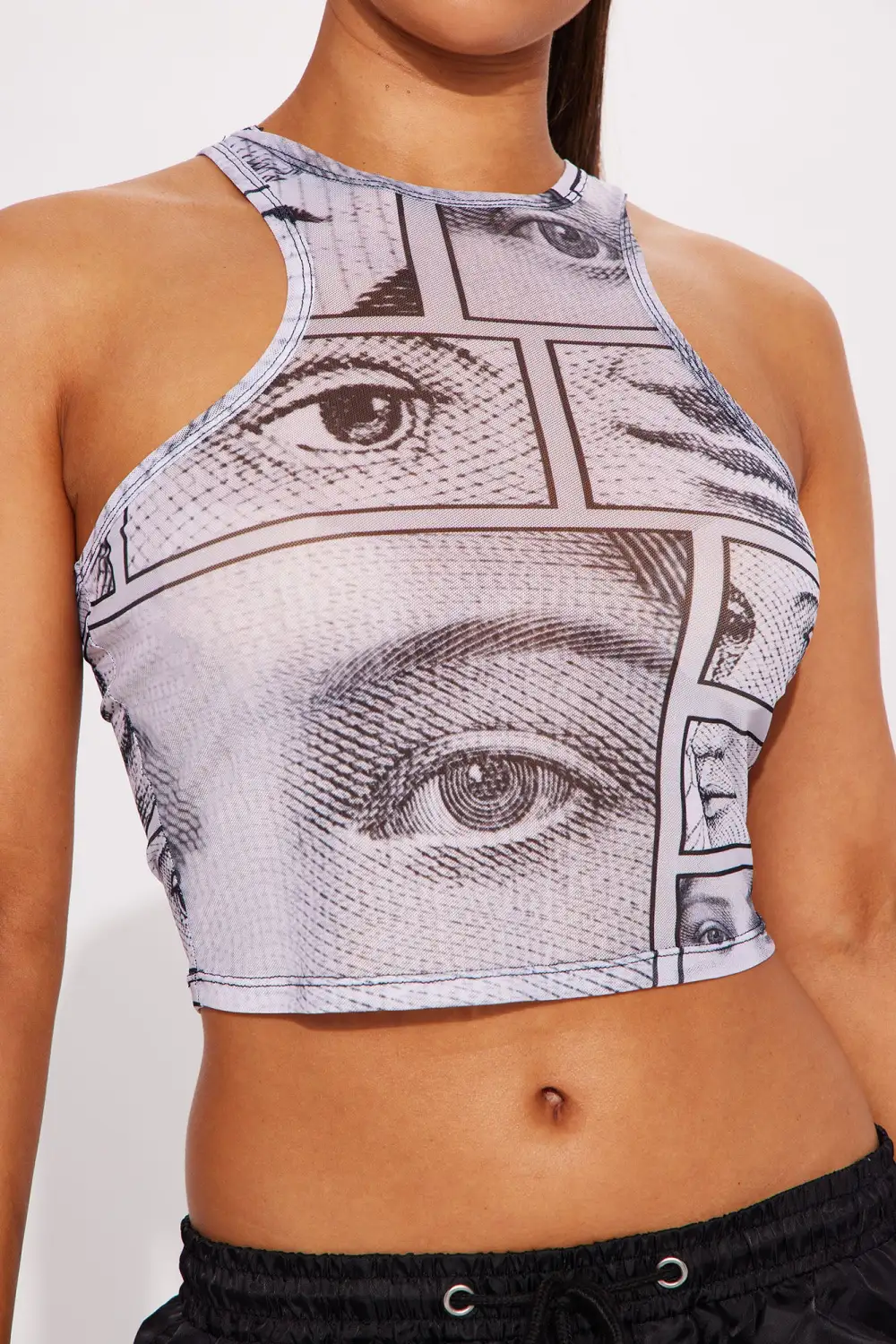 Sketch Me Mesh Top - Black/White