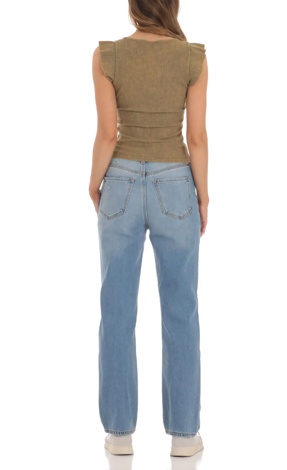 Distressed Jeans in Light Denim