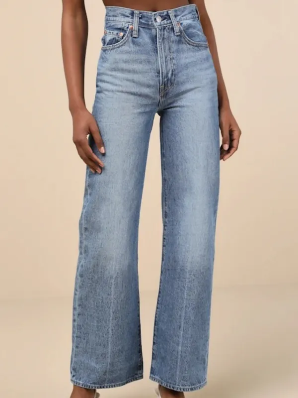Vintage Wide Leg Denim Pants