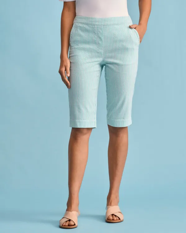 Striped Knee Length Shorts