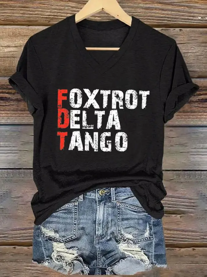 Women's Foxtrot Delta Tango Print T-Shirt