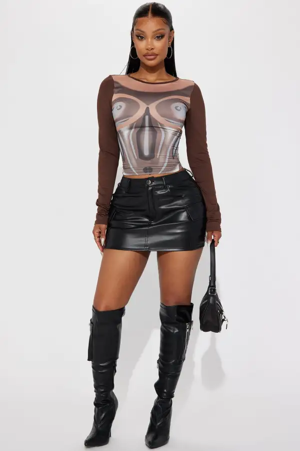 True Artist Long Sleeve Top - Brown/combo