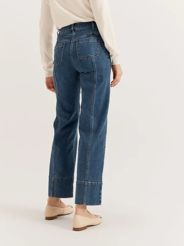 Slim Blue Denim Straight Leg Jeans