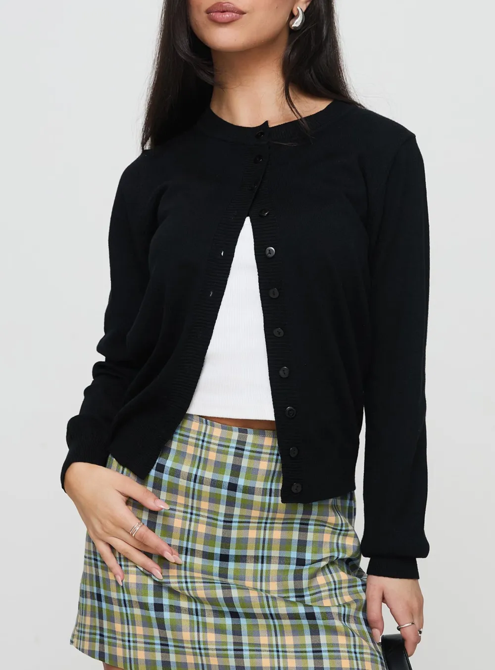 Button-down Knit Cardigan Black