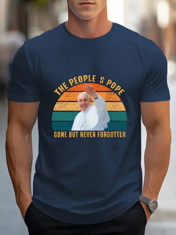 Men's The People Gone But Never Forgotten Print Short Sleeve Round Neck Cotton T-Shirt