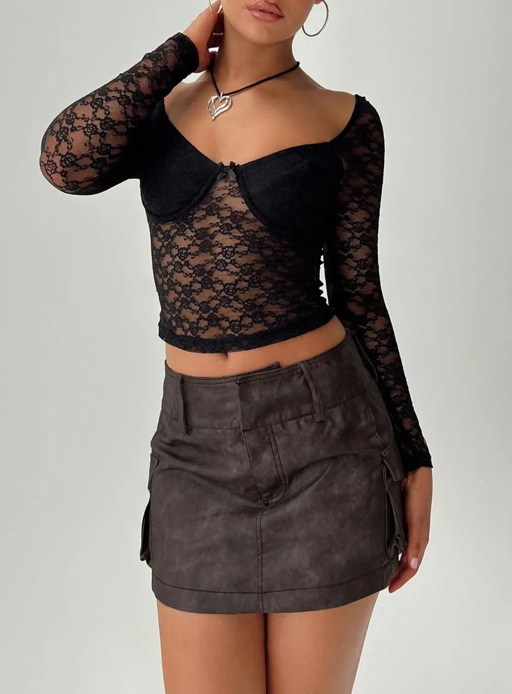 Faux Leather Mini Skirt