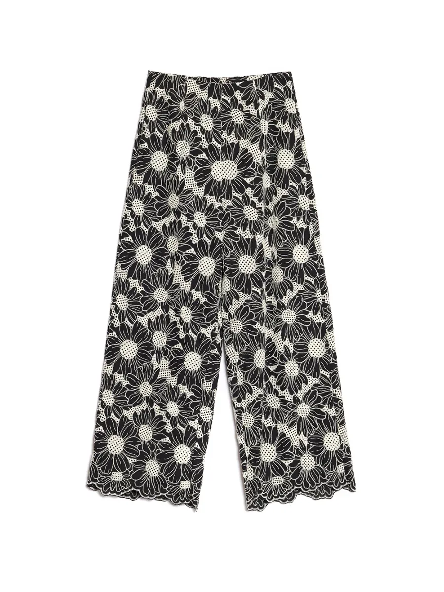 Casual Flower Haze Wide Leg Trousers
