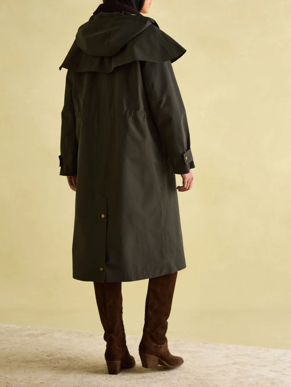 Khaki Green Waterproof Longline Coat