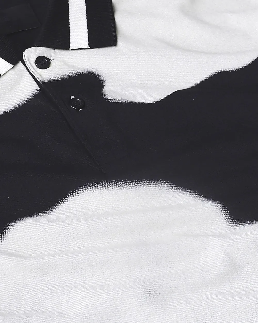 Daily Simple Soft  Black Floral Print Polo Shirt