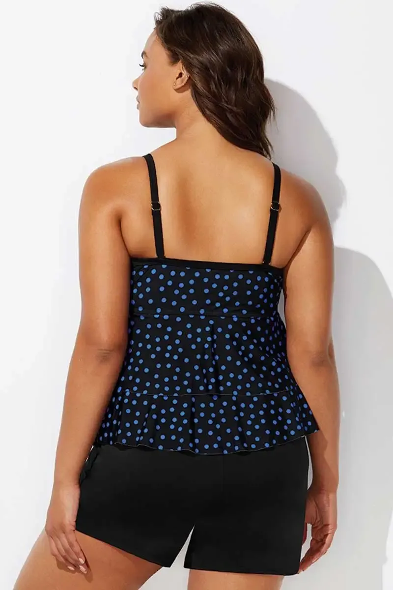 PINPOINT TIERED TANKINI WITH BANDED SHORT