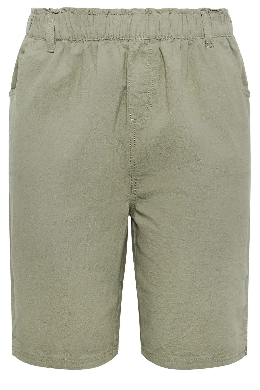 YOURS Curve Khaki Green Cotton Shorts