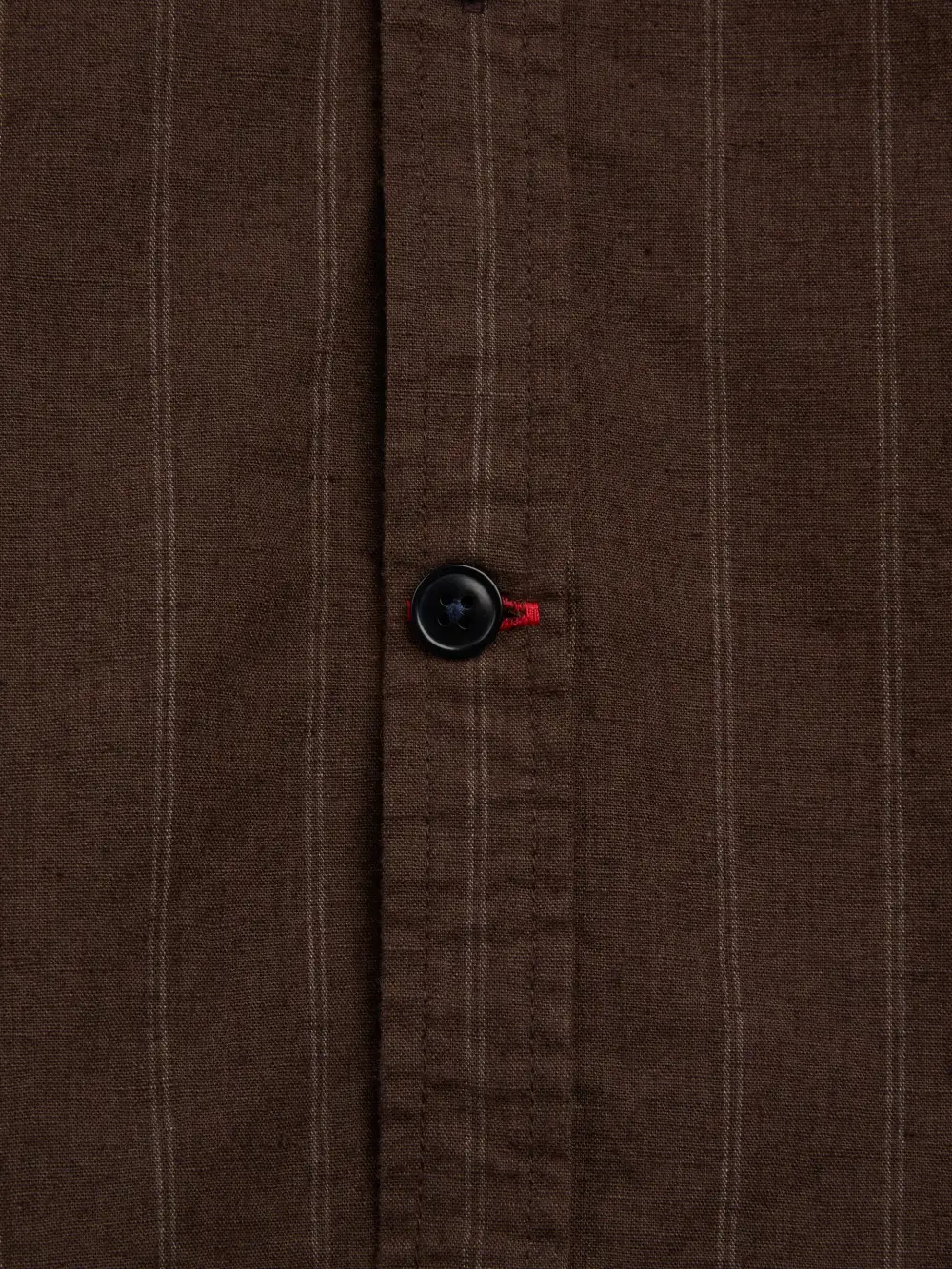 Casual Style Long Sleeve Brown Cotton-Linen Shirt