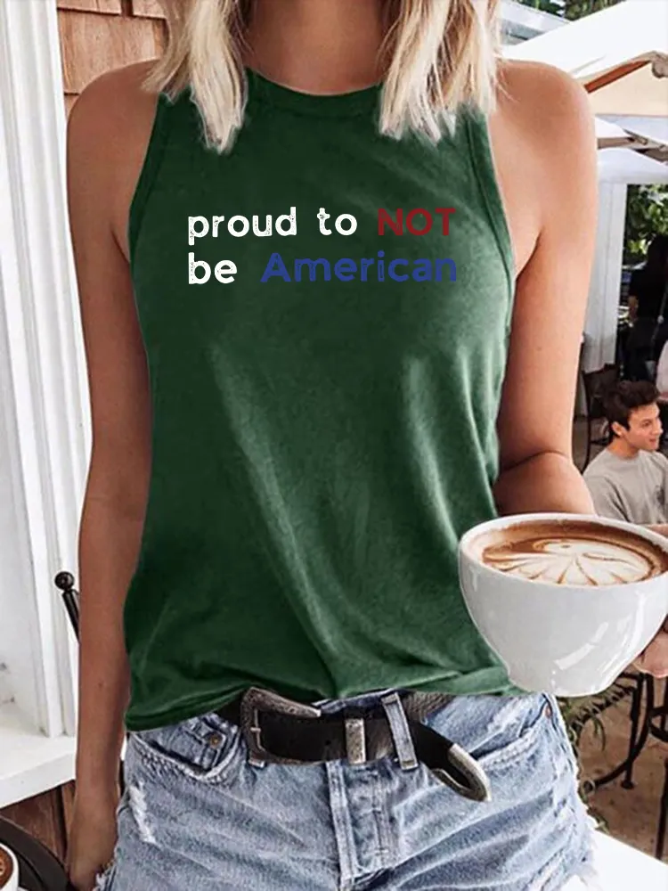 Women's Proud To Not Be American Crew Neck Vest