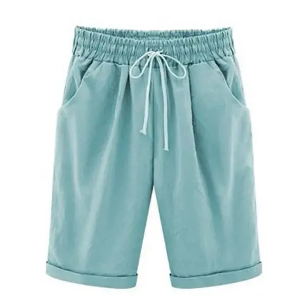 PLUS SIZE POCKETS CASUAL SHORTS