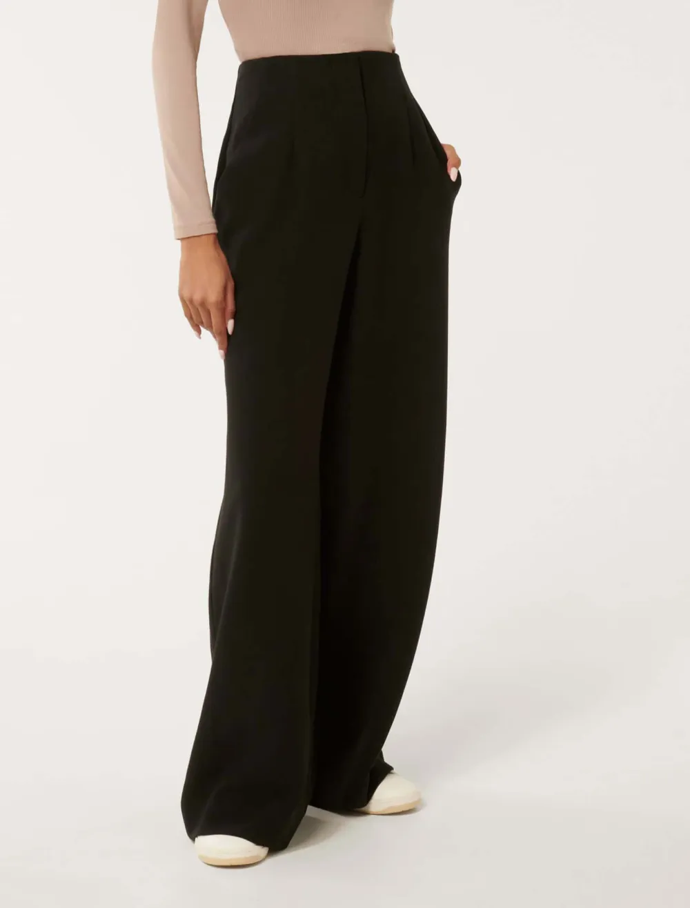 Petite High-Waist Wide-Leg Pants
