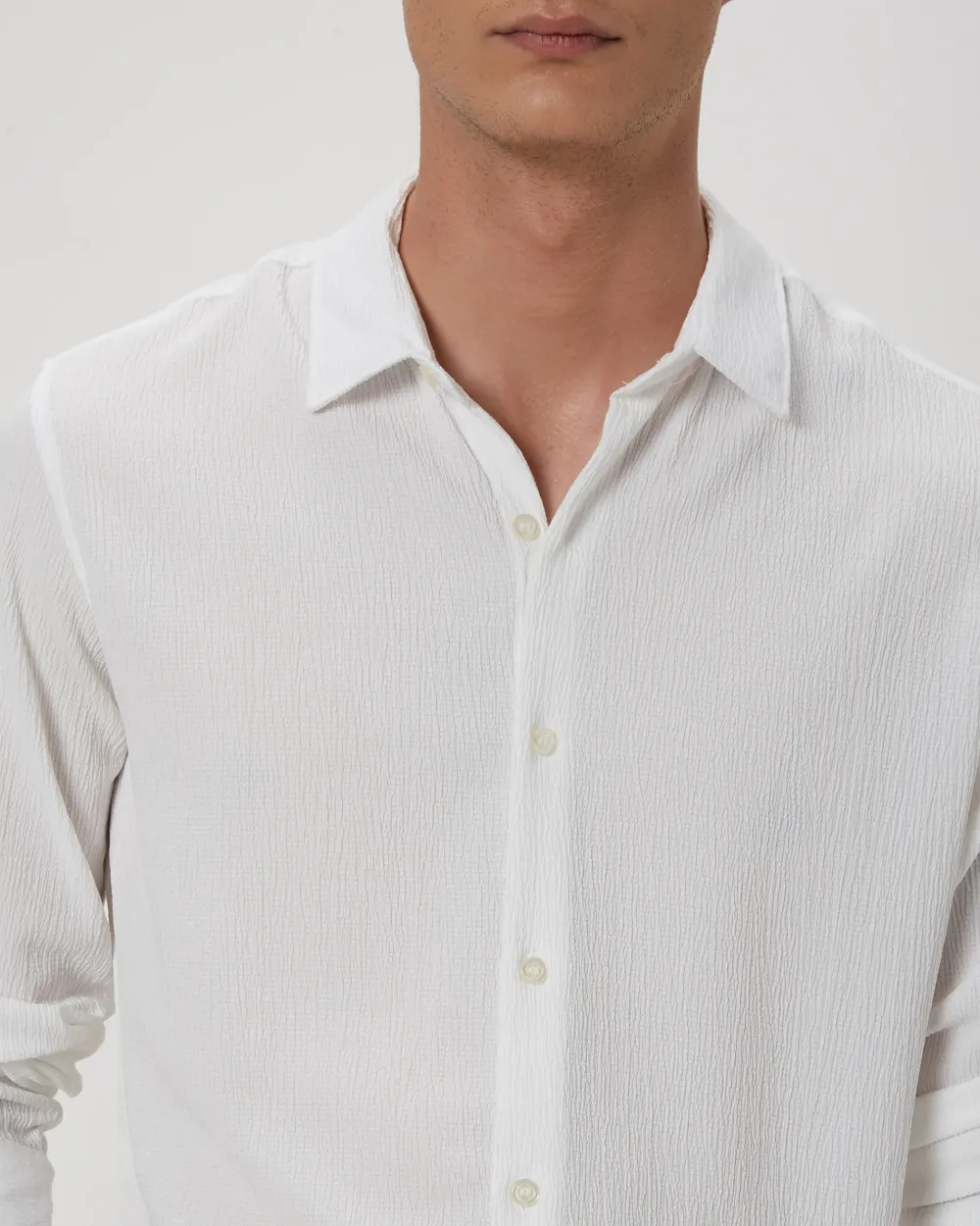 Simple And Soft Slim-Fit Breathable White Shirt