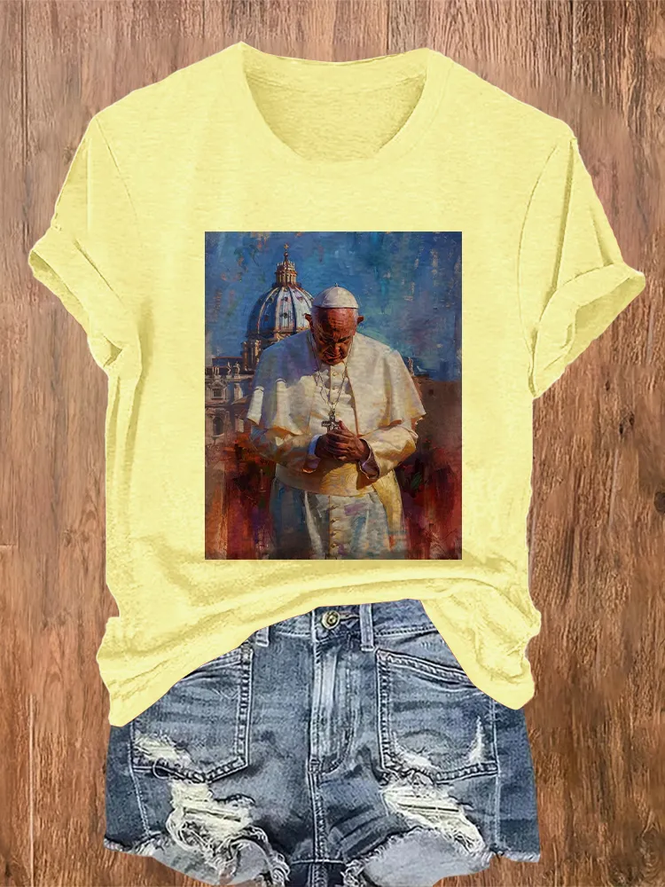 Women's Rest In Peace 1936-2025 Round Neck Short Sleeves Pure Cotton T-Shirt