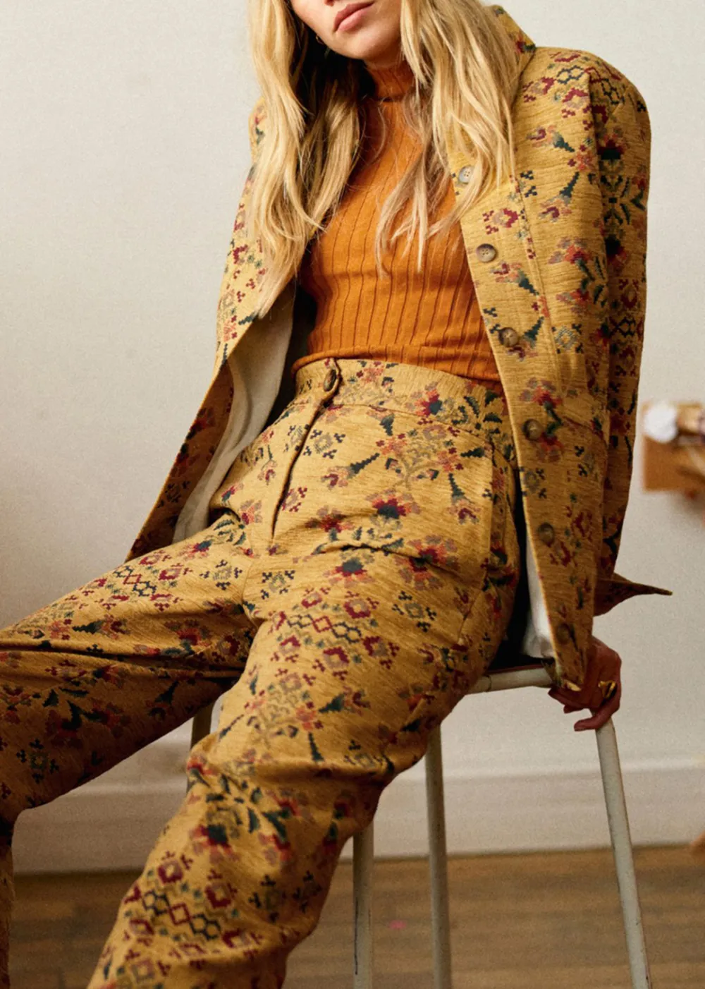 Oversized Jacquard Jacket