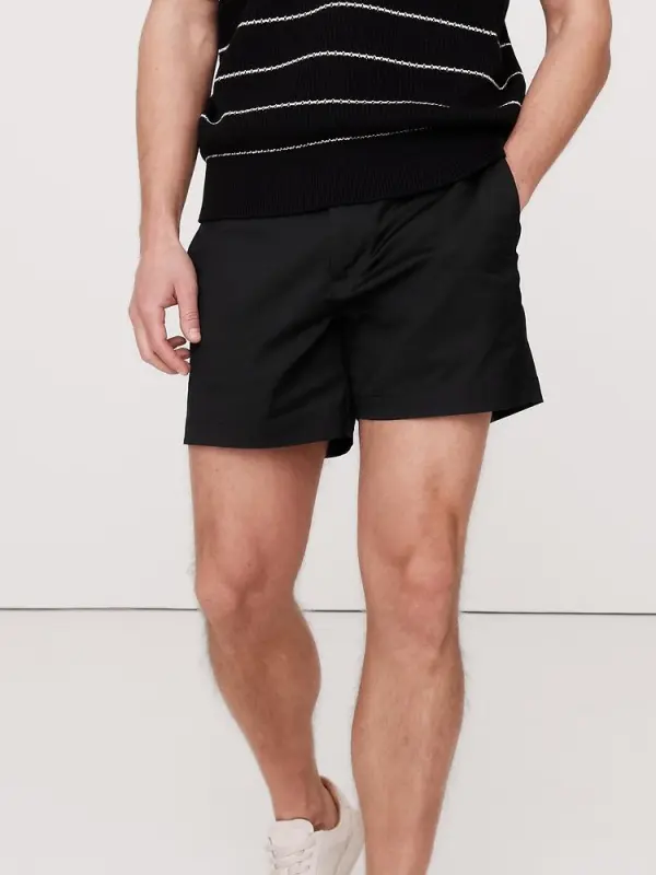 Men's Black Quick-Drying Cotton Shorts