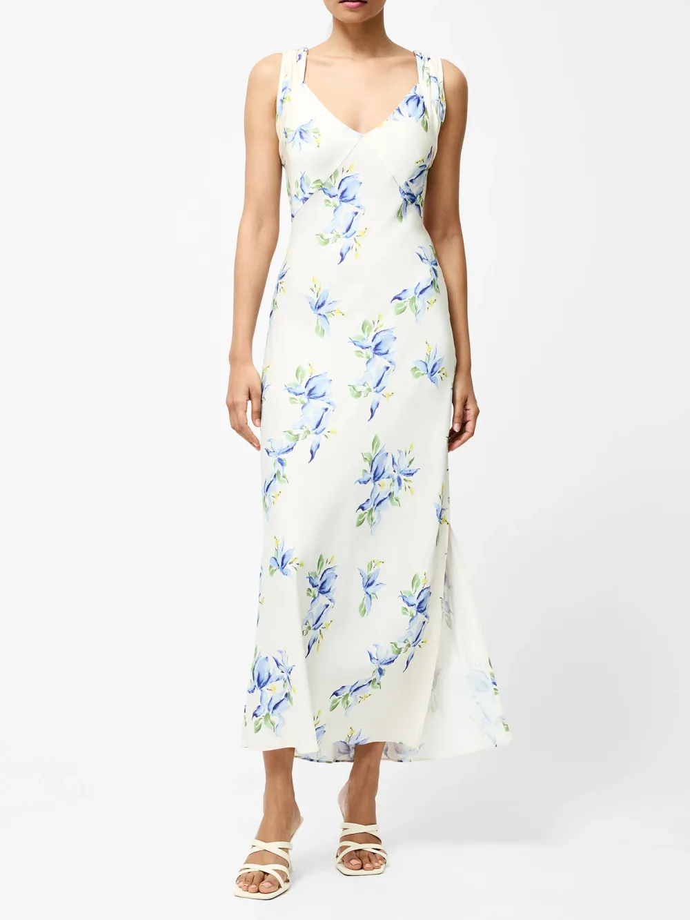 Charming High Waist V-Neck Printed Dress