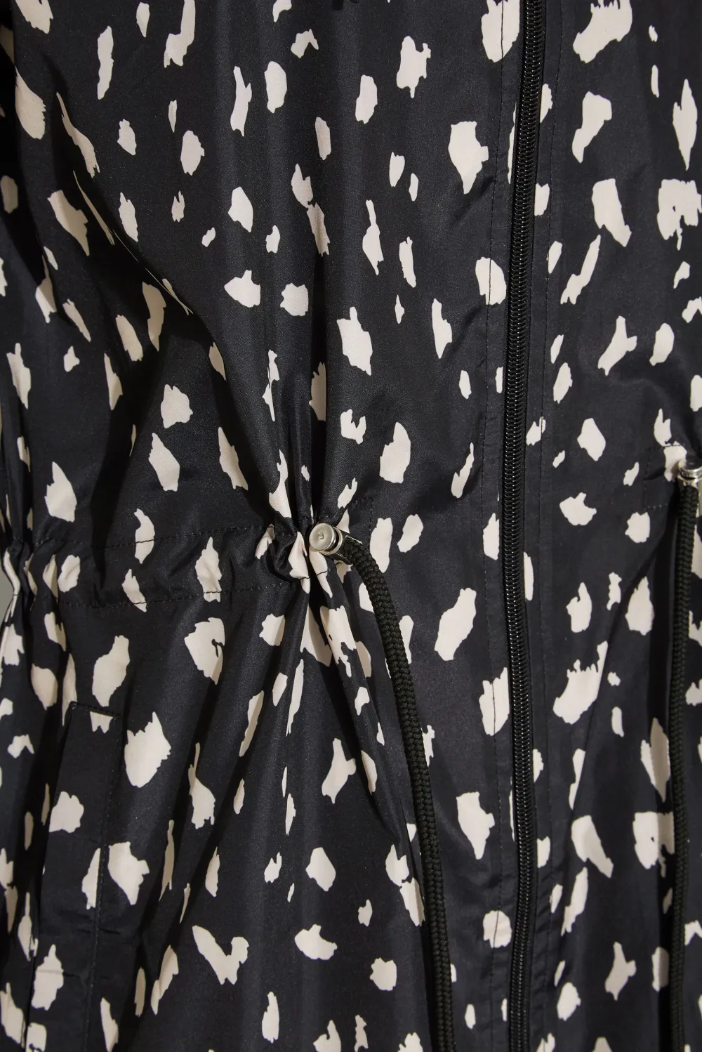LTS Tall Black Dalmatian Print Pocket Parka