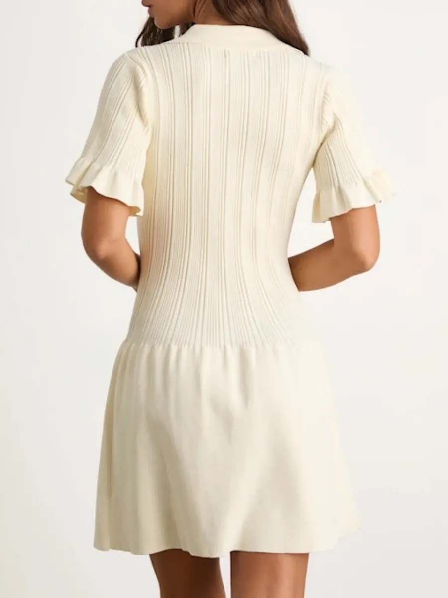 Casual Knit Polo Dress