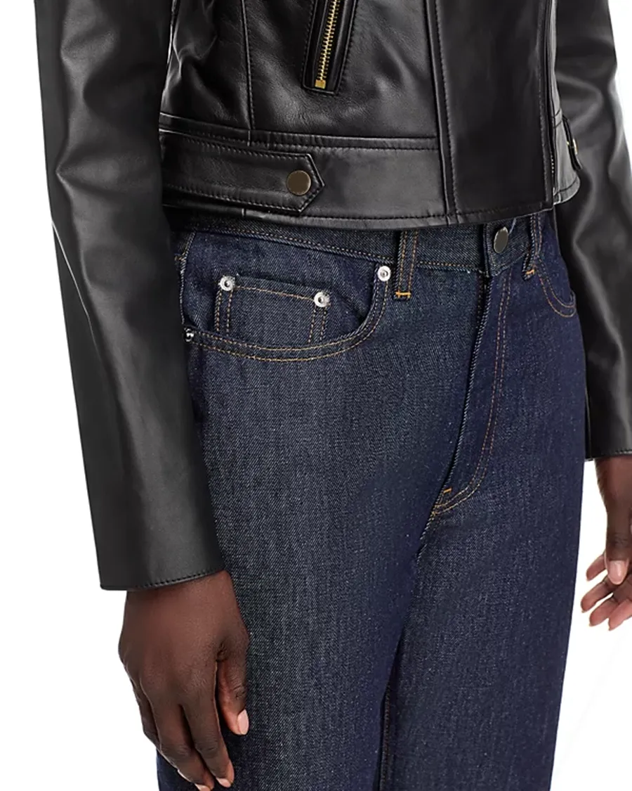 Long Sleeves Leather Moto Jacket