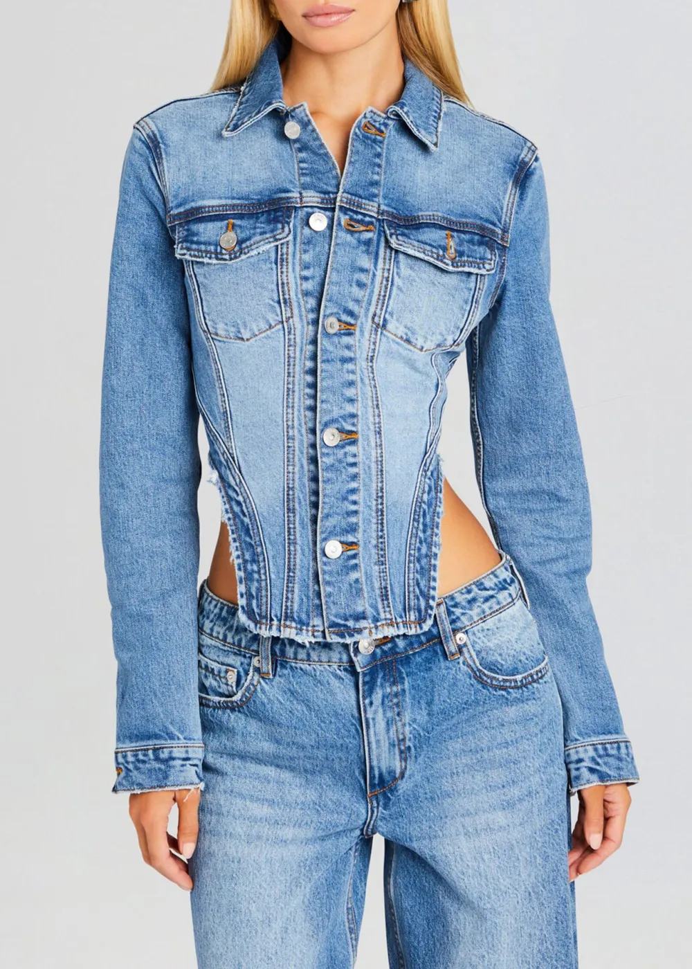 Corset-inspired Denim Jacket