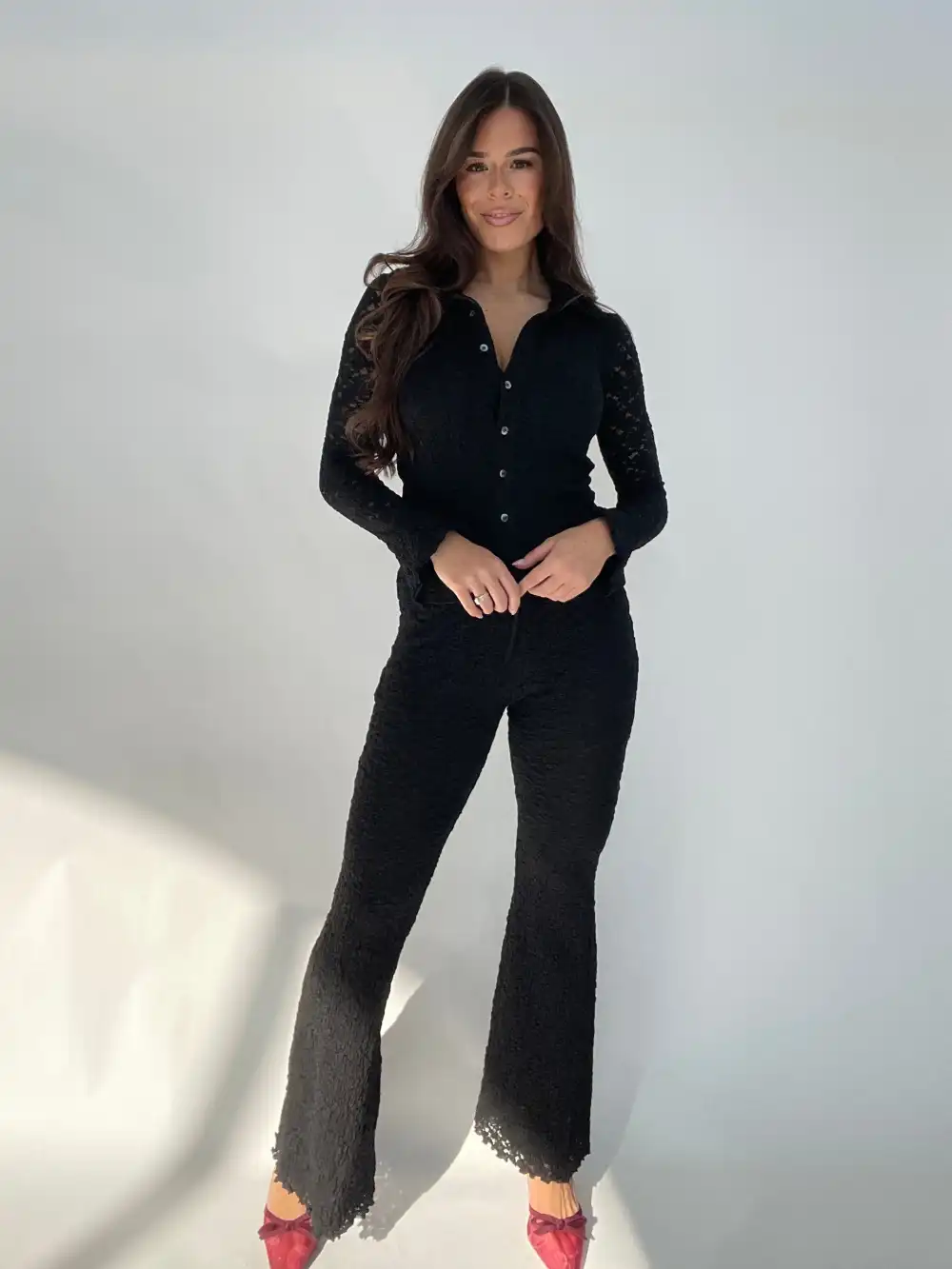 Floral Lace Flared Pants