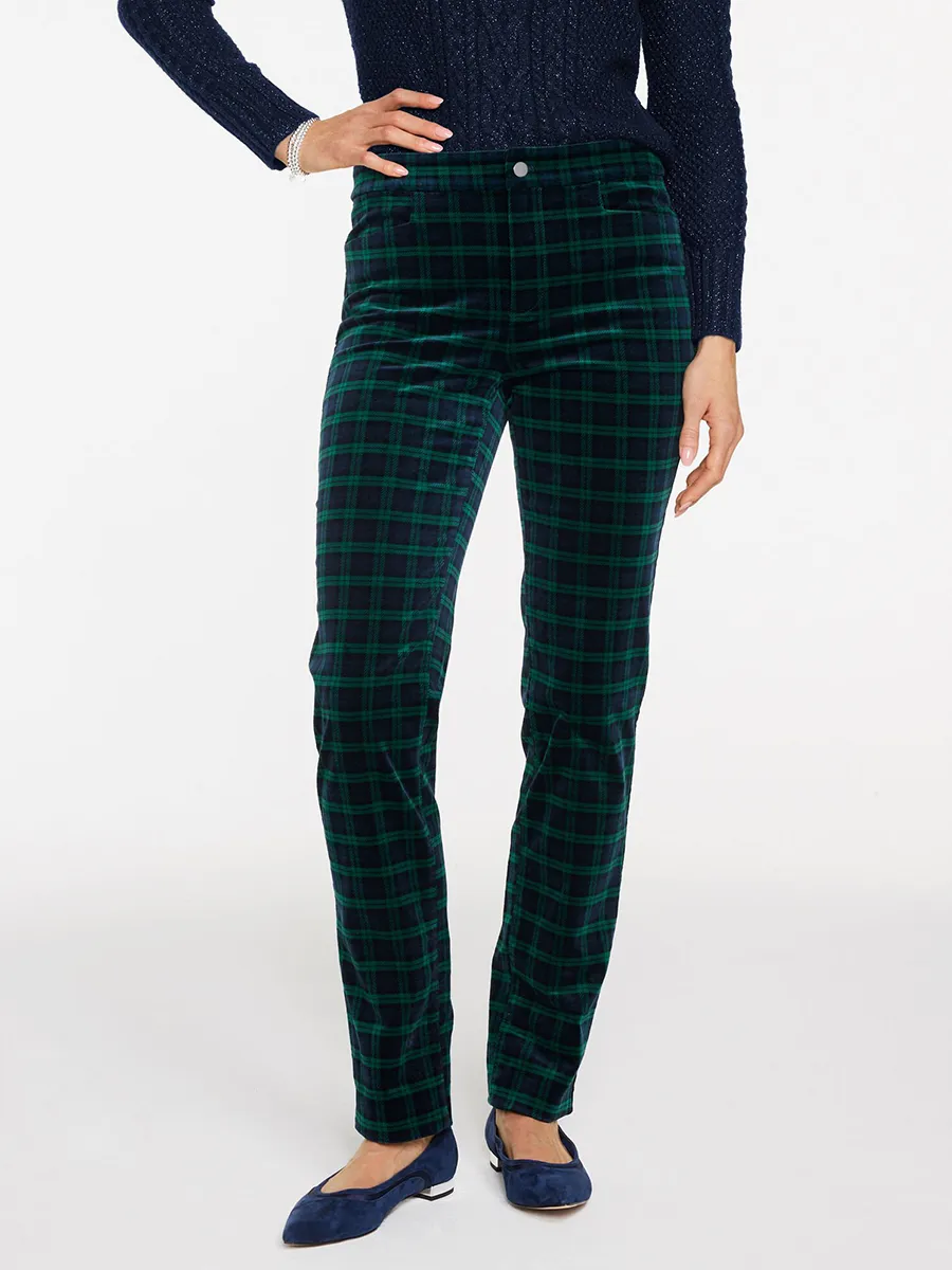 Women'S Retro-Style Patterned Corduroy Straight-Leg Trousers
