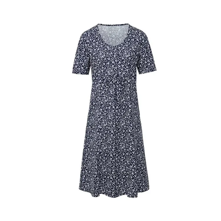 Women Floral Pockets Plus Size Midi Dress