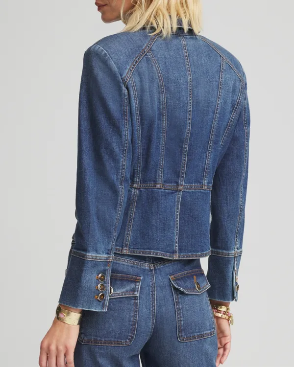 Blue Denim Cropped Jacket