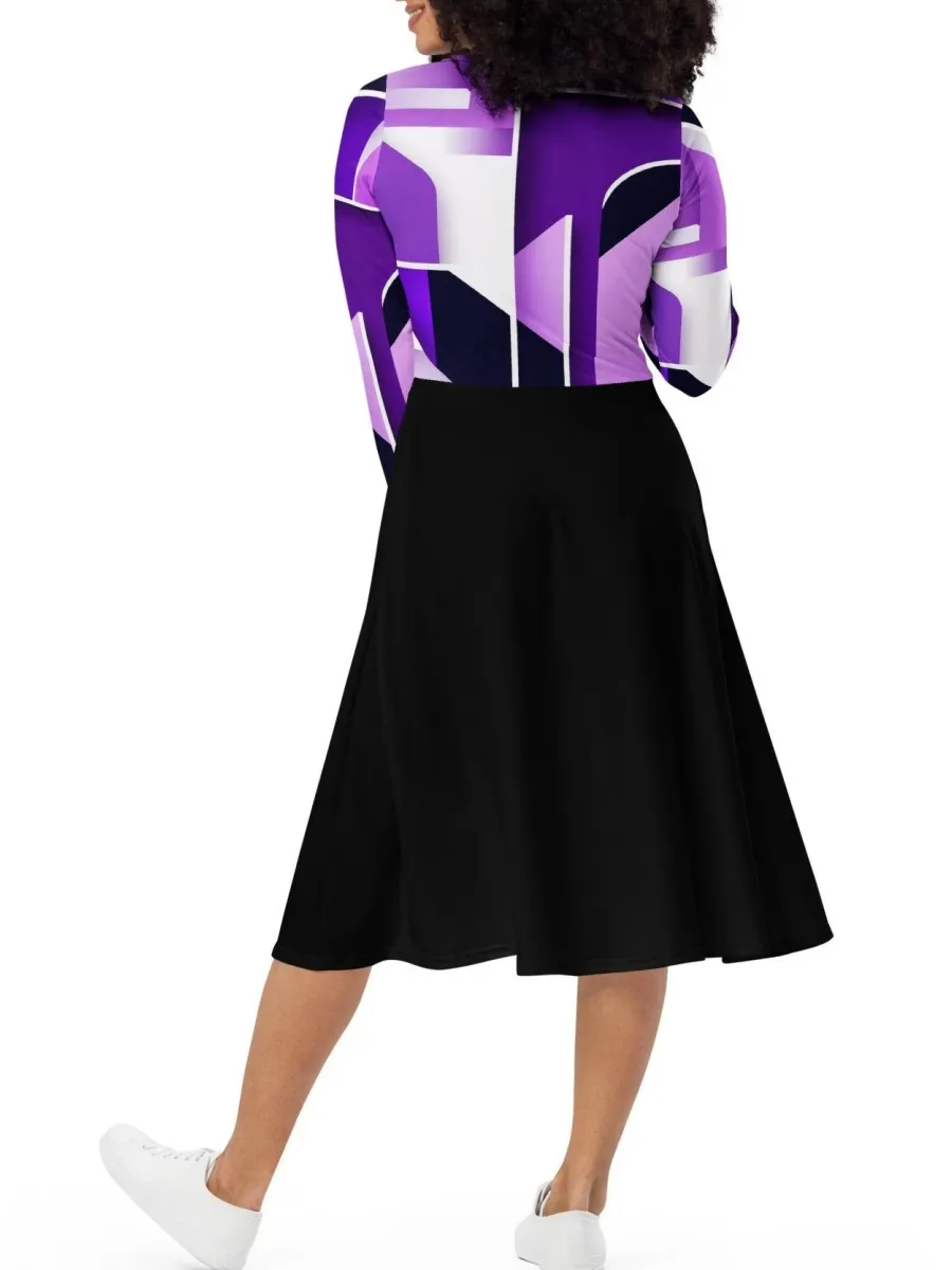 Color-Blocked Midi Dress