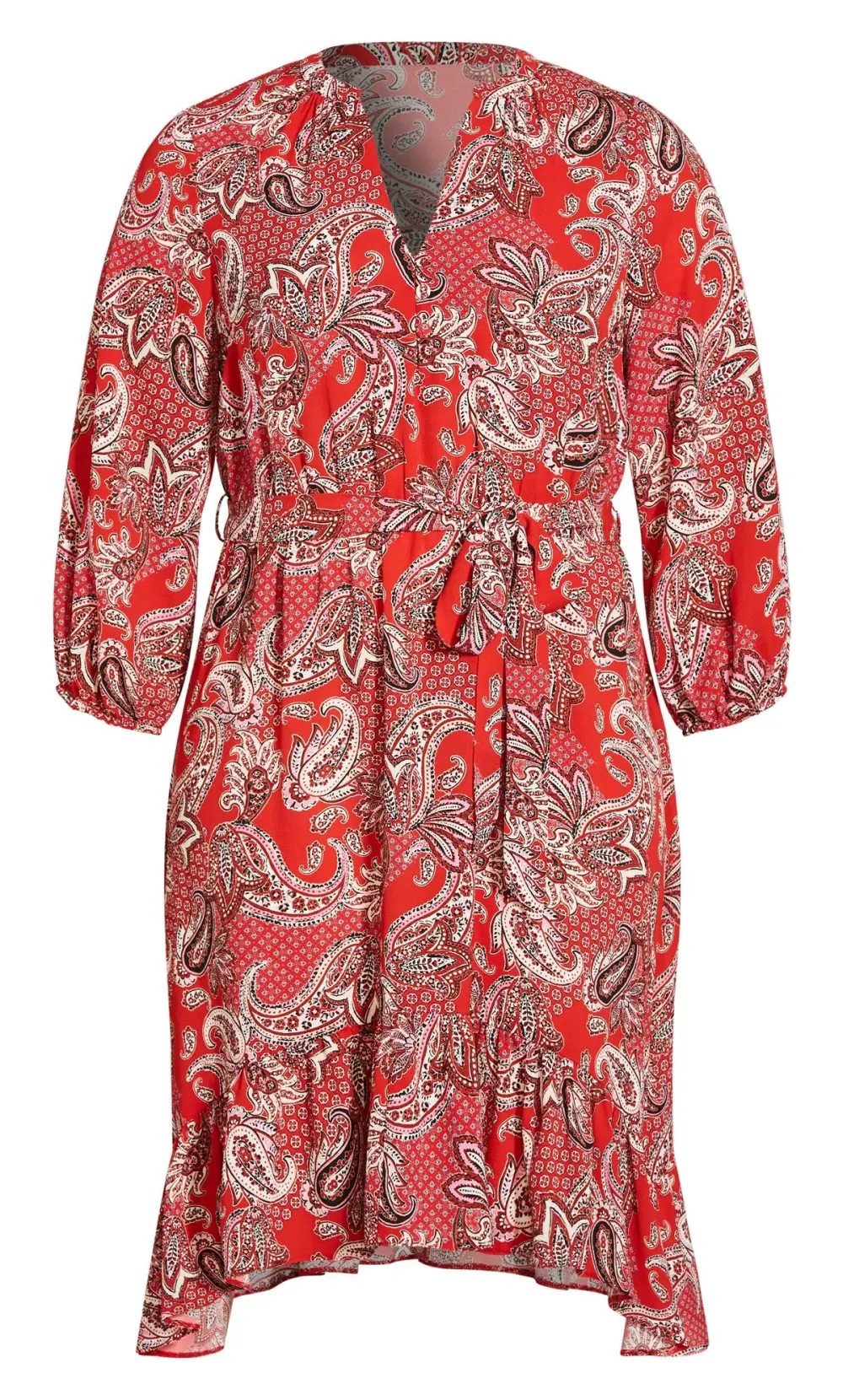 Evans Red Paisley Print Midi Dress