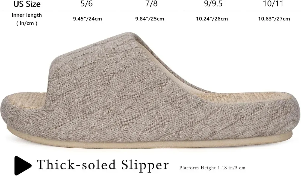 Slippers for Women Memory Foam Open Toe House Slippers Cute Comfy Bedroom Slides Slip on Slippers for Summer Indoor