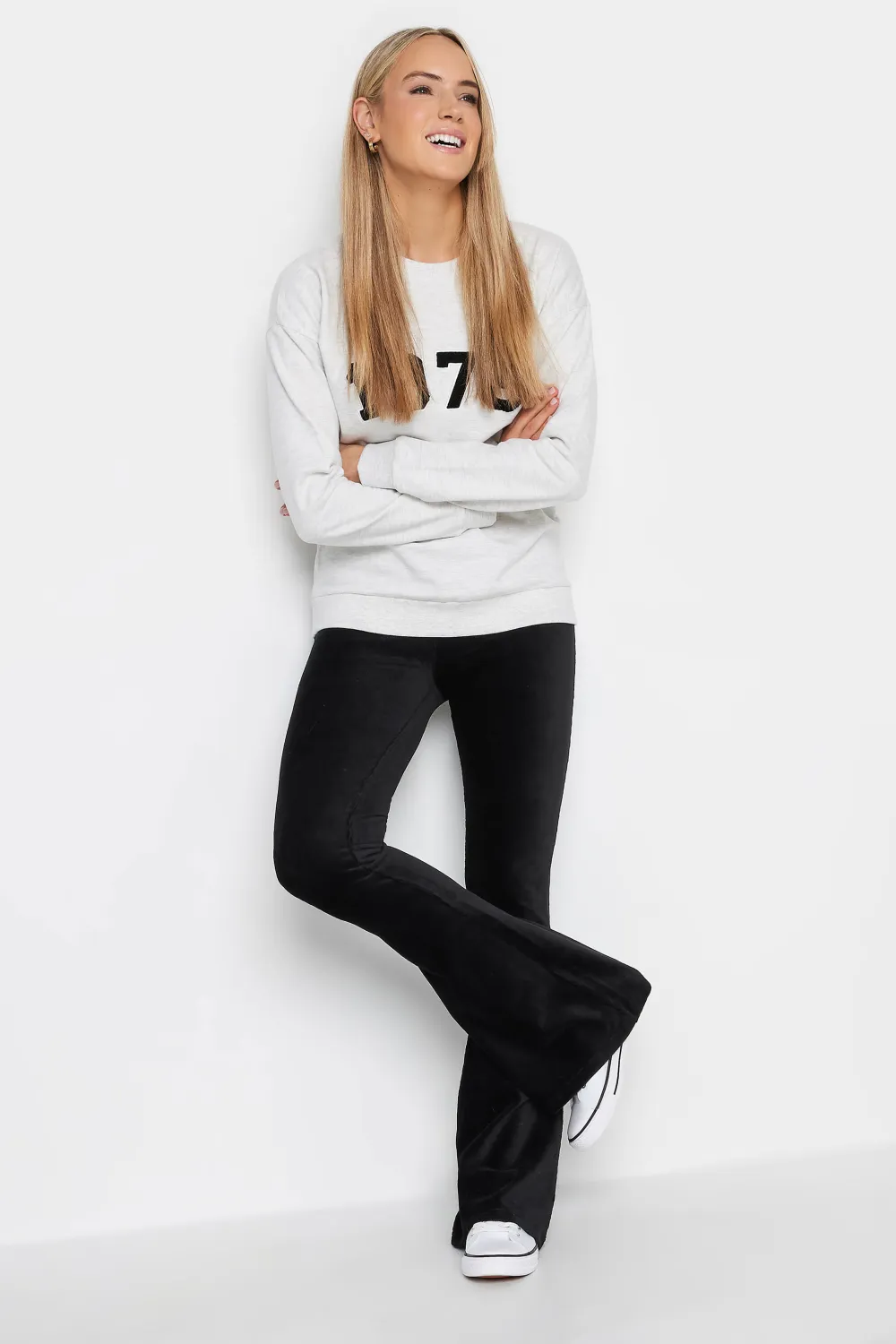 LTS Tall Black Cord Kick Flare Leggings