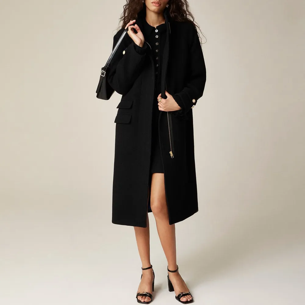 Stadium-Cloth Wool Blend Long Coats