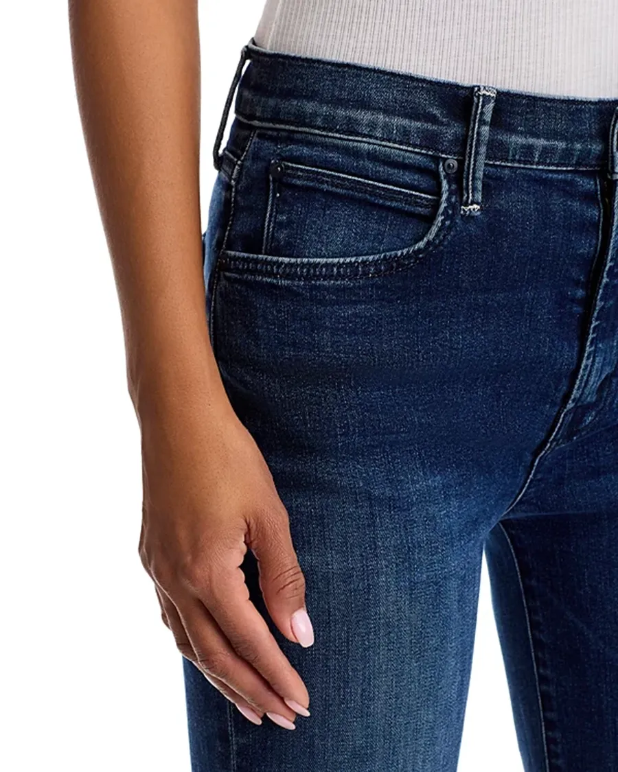 Mid Waist Bootcut Leg Silhouette Jeans