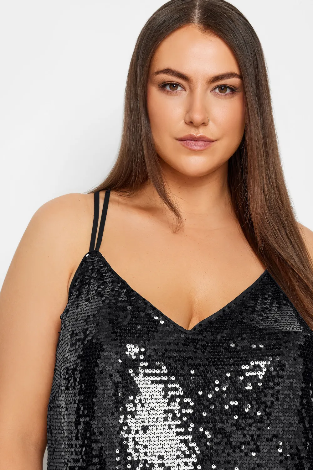 Evans Black Sequin Shift Mini Dress