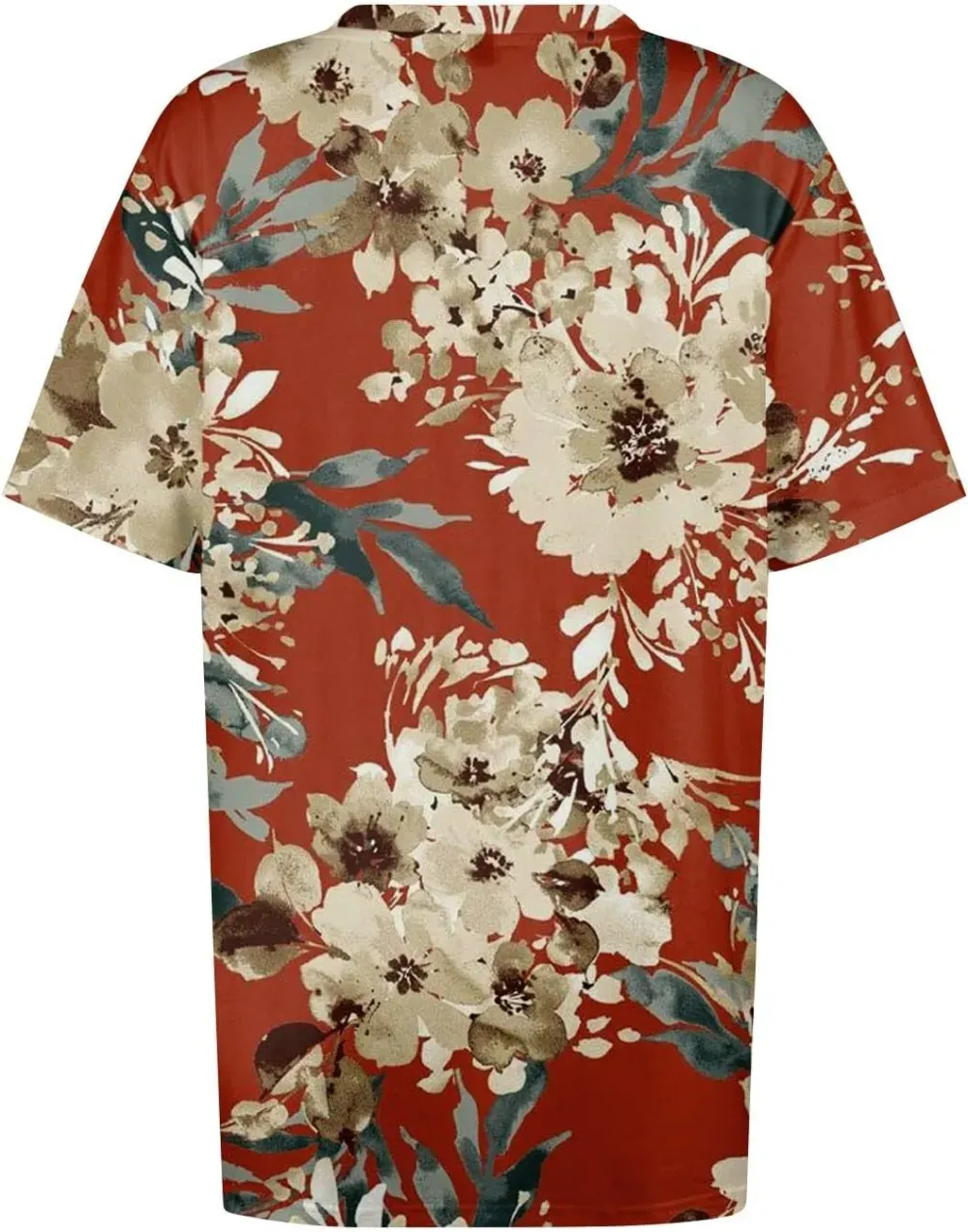 Plus Size Tops for Women Dressy Short Sleeve V Neck Shirts for Women Summer Tops for Women 2024 Floral Print Top