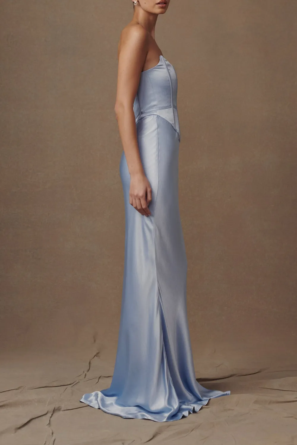 Satin Strapless Maxi Dress