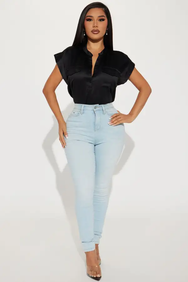 Julia Satin Shirt - Black