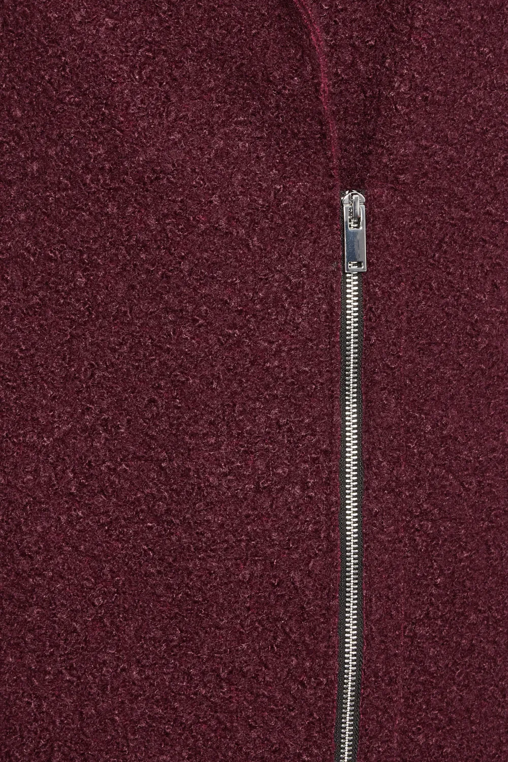 YOURS Curve Burgundy Red Boucle Biker Coat