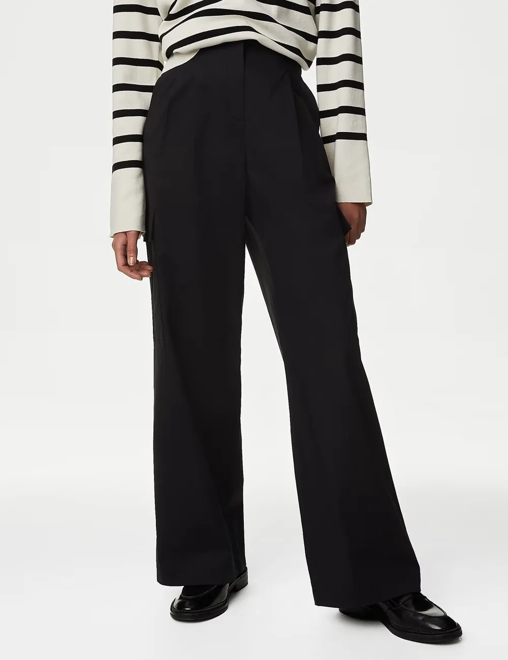 Cotton High Waisted Trousers