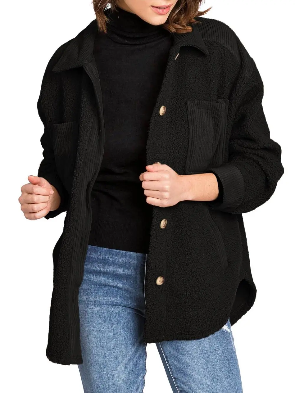 Ivory Sherpa - Lined Oversized Shacket