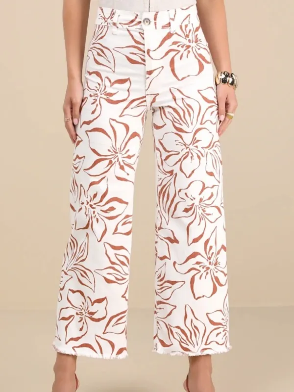 Flower Print Casual Pants